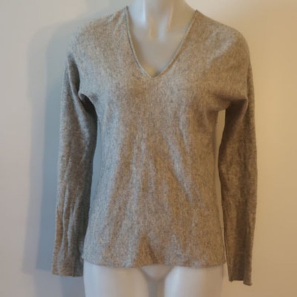 Vince Sweaters Womens Vince Gray Marled Wool Cashmere Vneck Sweater Xs Poshmark